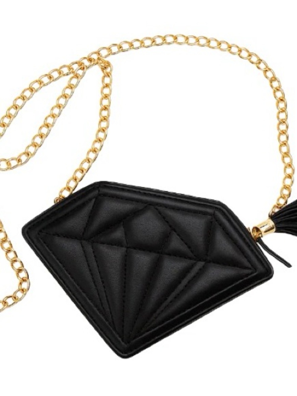 Black Diamond Supply co. -Shaped Crossbody Bag with Gold Chain